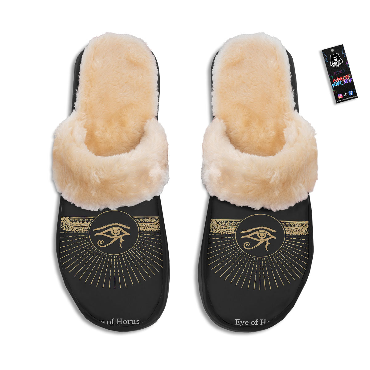Eye Of Horus Egyptian Print Slippers-grizzshop