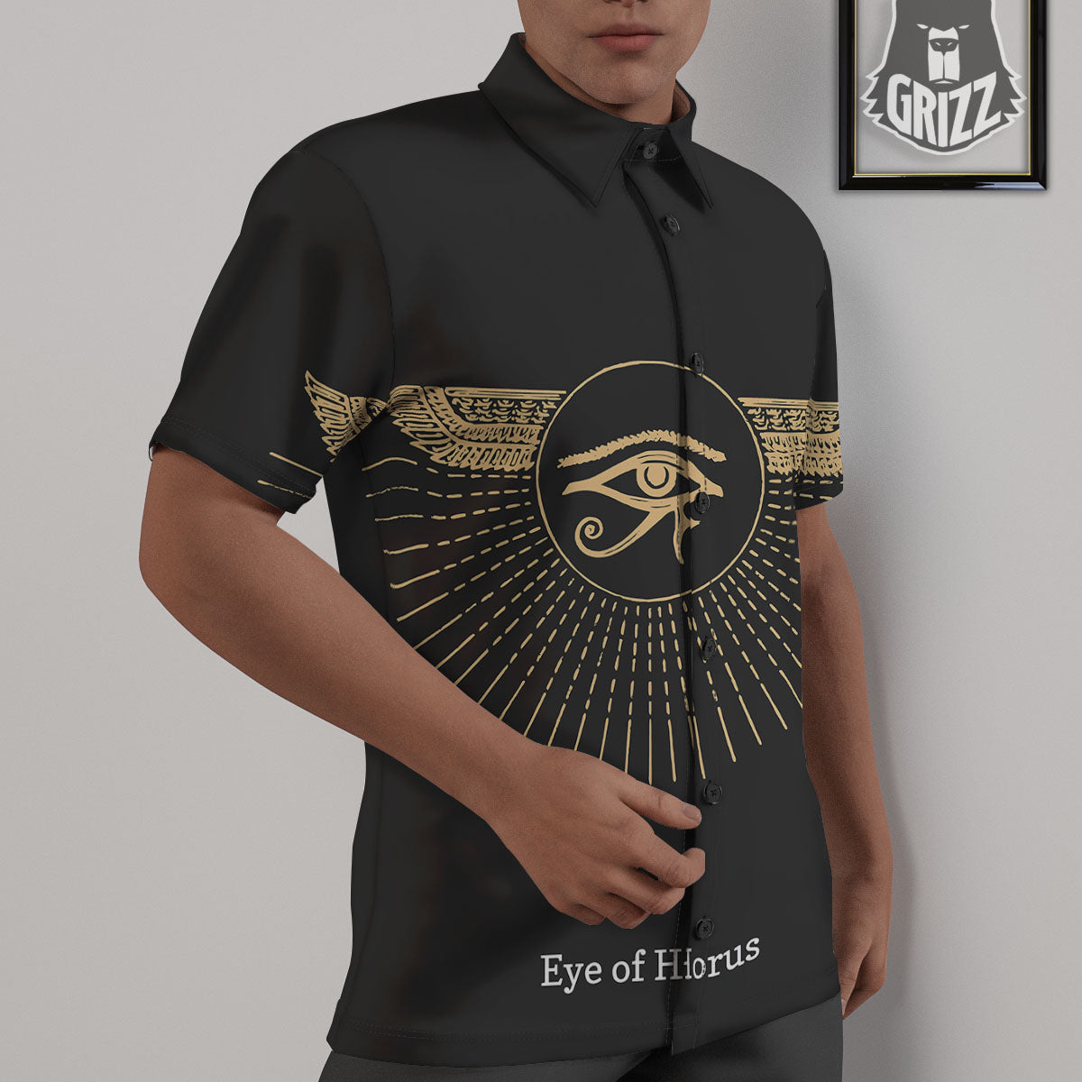 Eye Of Horus Egyptian Print Untucked Shirts-grizzshop