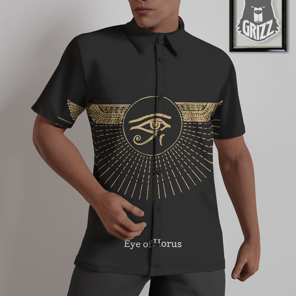 Eye Of Horus Egyptian Print Untucked Shirts-grizzshop