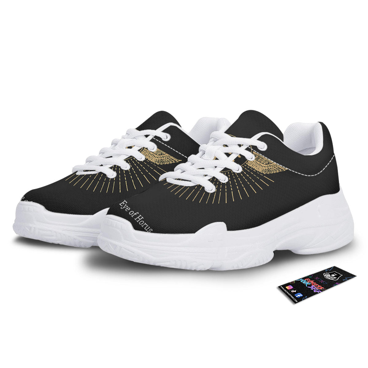 Eye Of Horus Egyptian Print White Chunky Shoes-grizzshop