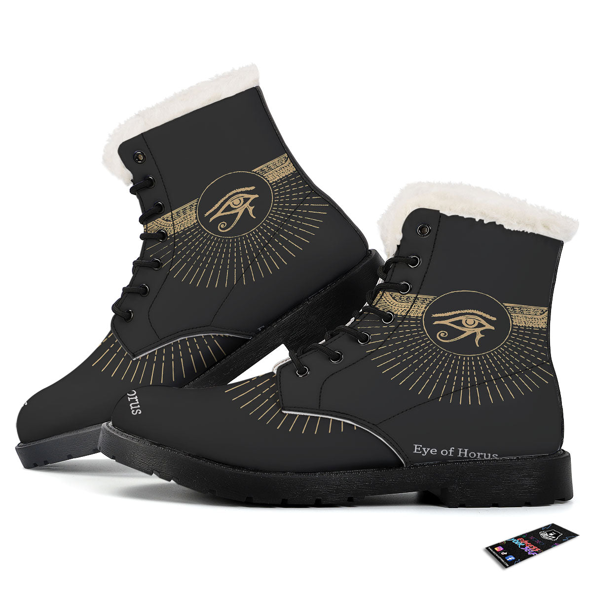 Eye Of Horus Egyptian Print Winter Boots-grizzshop