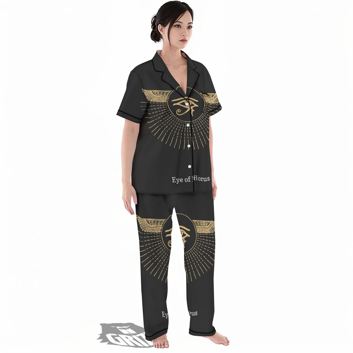 Eye Of Horus Egyptian Print Women's Pajamas Set-grizzshop