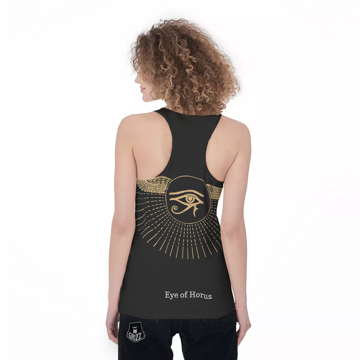 Eye Of Horus Egyptian Print Women's Racerback Tank Top-grizzshop
