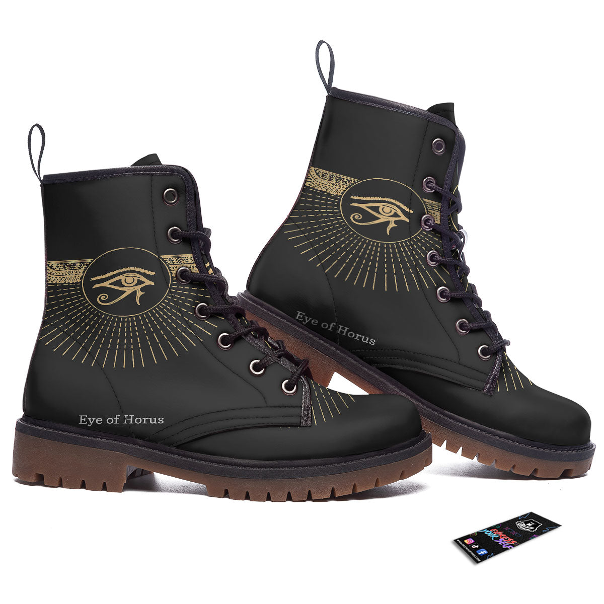Eye Of Horus Egyptian Print Work Boots-grizzshop