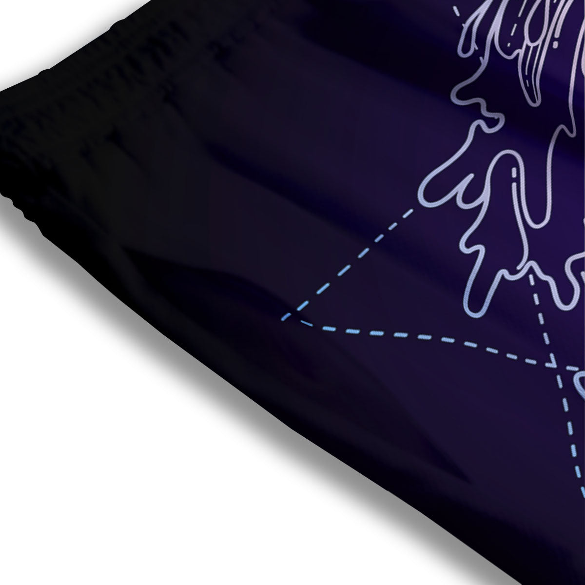 Eye Of Providence Black Purple Print Mesh Shorts
