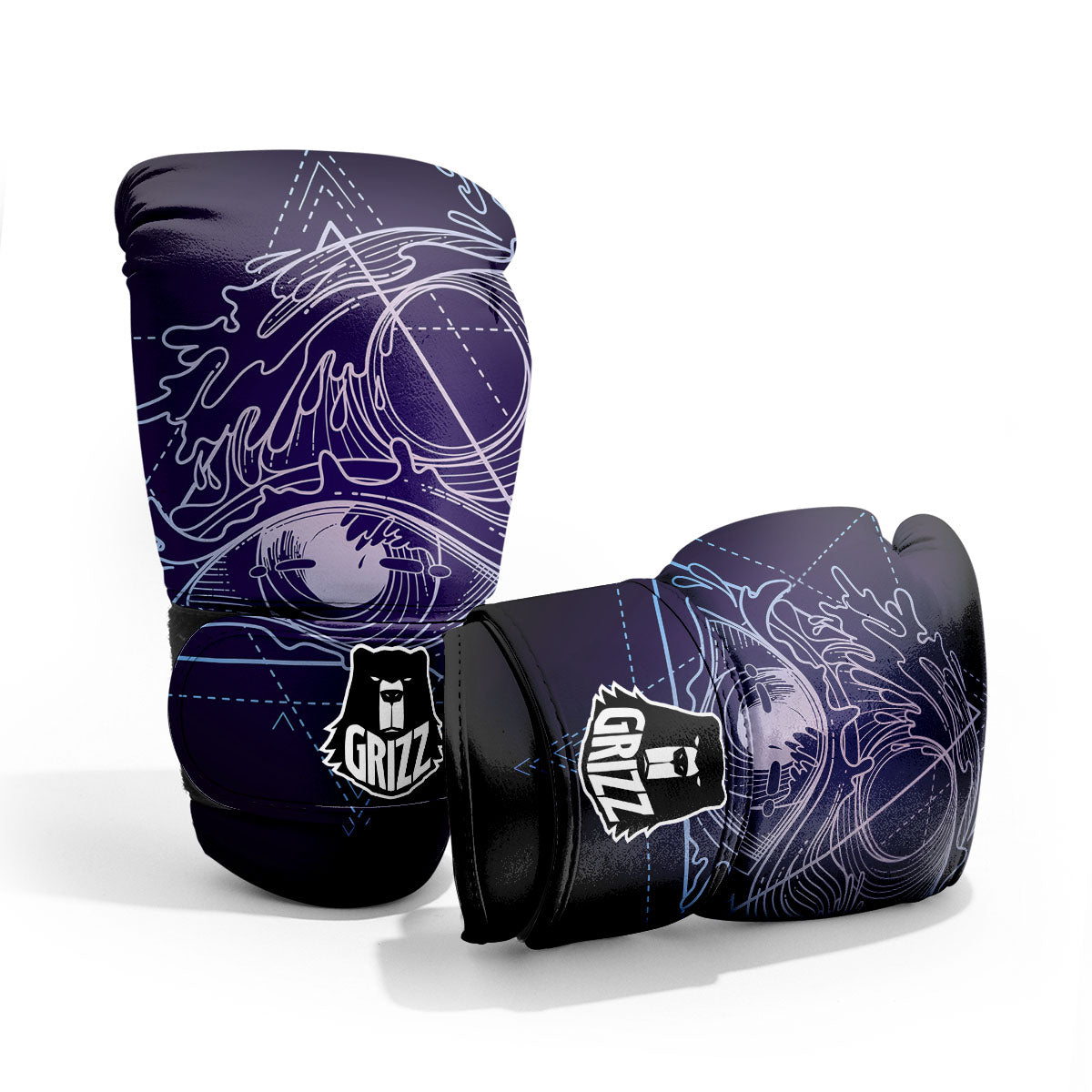 Eye Of Providence Black Purple Print Pro Boxing Glove