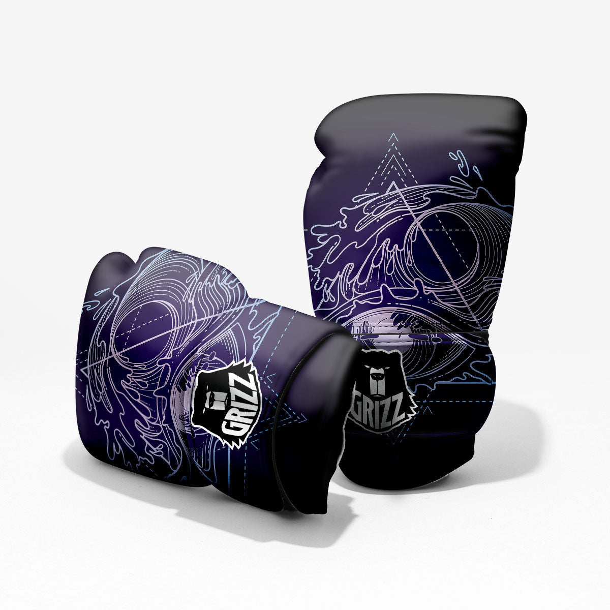 Eye Of Providence Black Purple Print Pro Boxing Glove