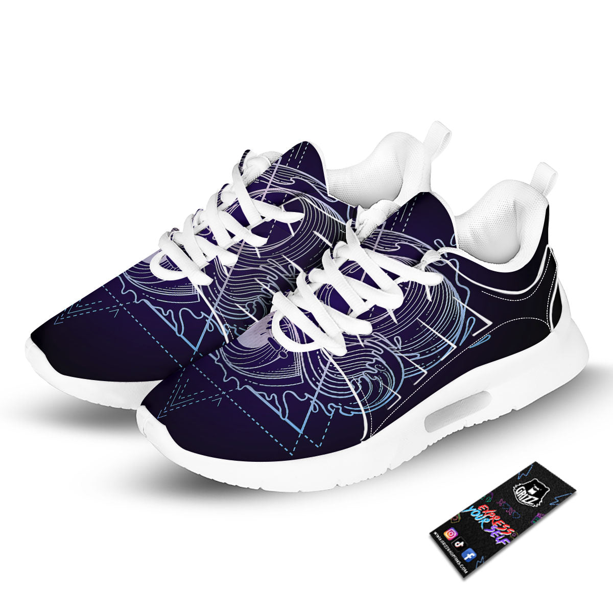 Eye Of Providence Black Purple Print Tennis Shoes-grizzshop