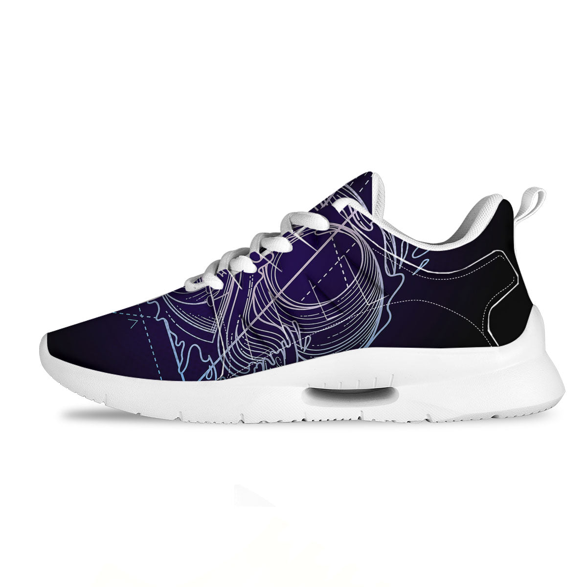 Eye Of Providence Black Purple Print Tennis Shoes-grizzshop