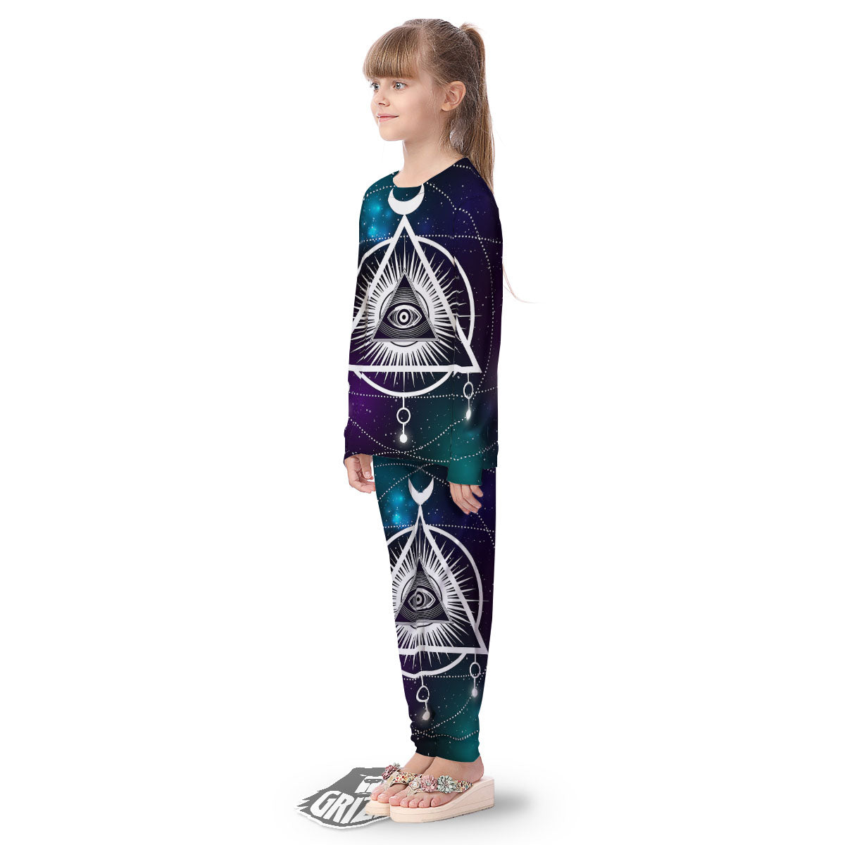 Eye Of Providence Galaxy Print Kid's Pajamas-grizzshop
