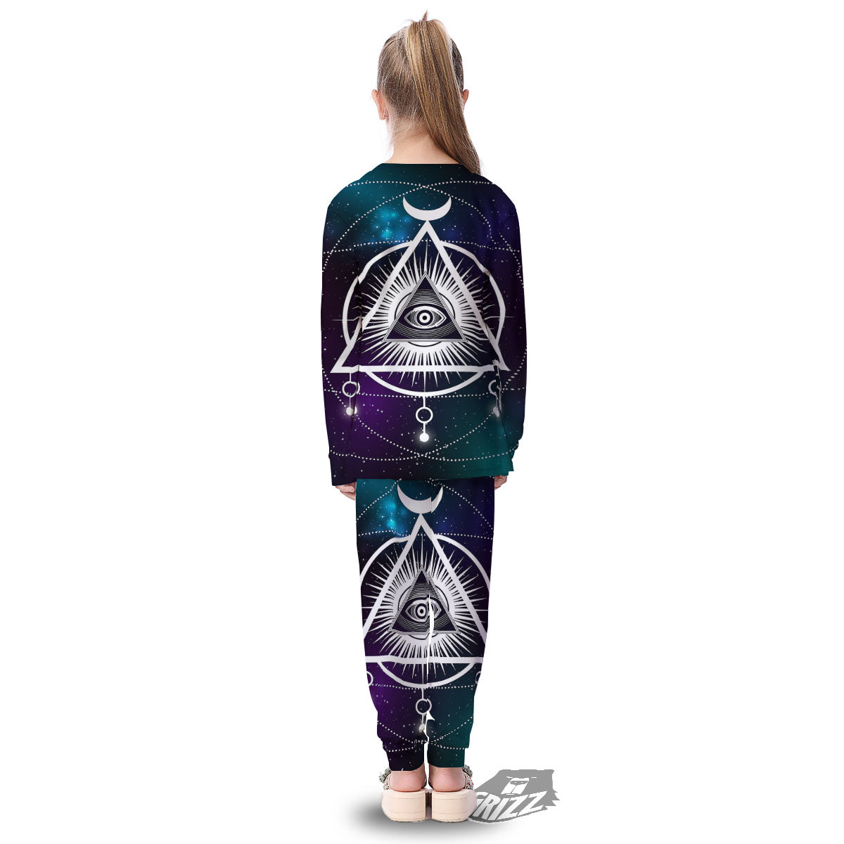 Eye Of Providence Galaxy Print Kid's Pajamas-grizzshop