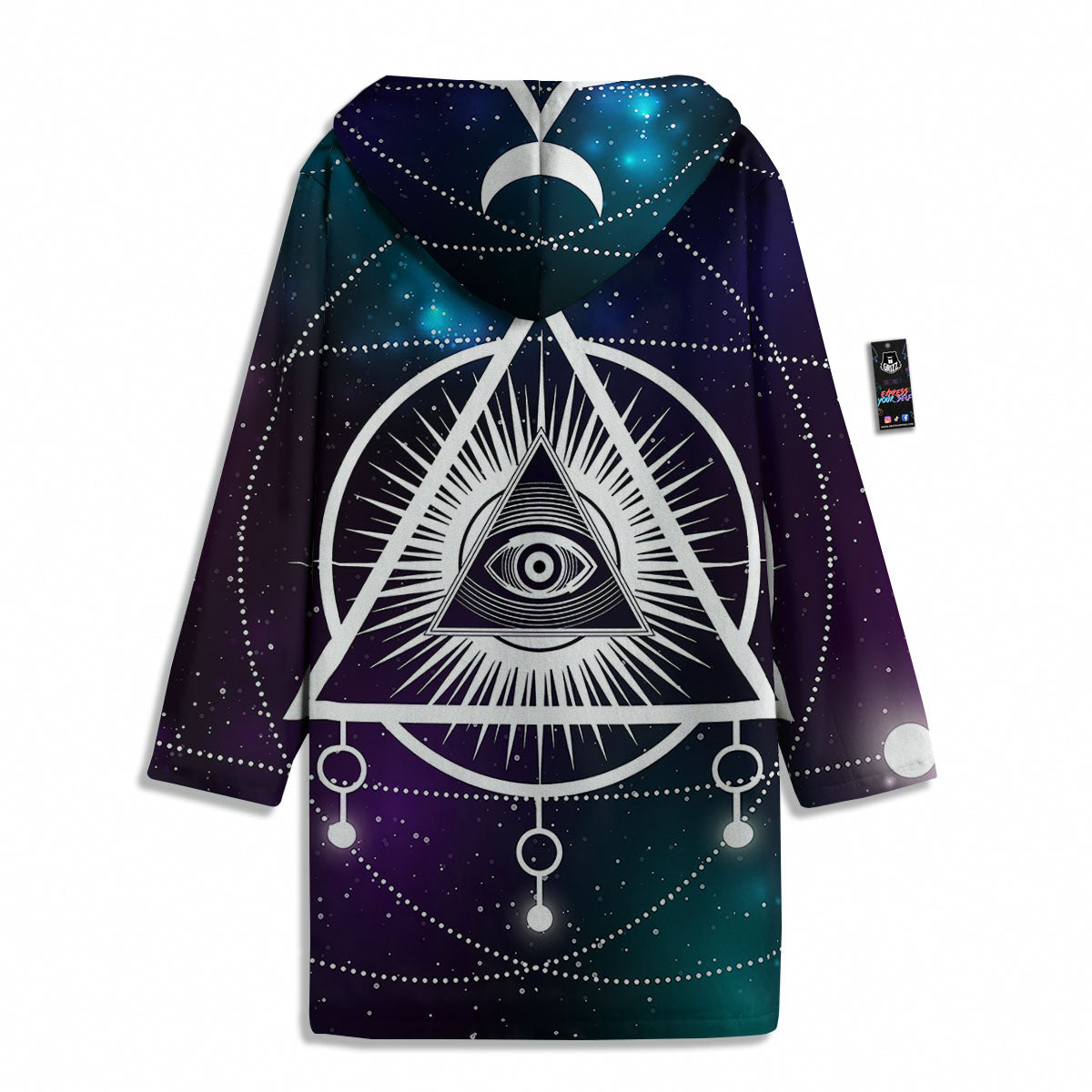 Eye Of Providence Galaxy Print Men's Windbreaker Jacket-grizzshop