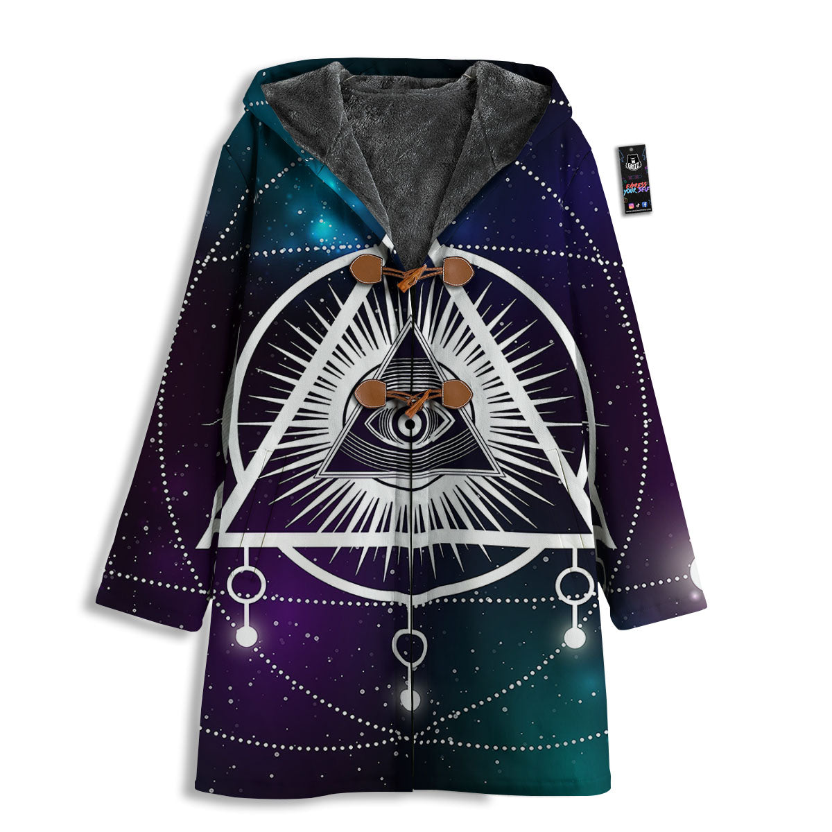 Eye Of Providence Galaxy Print Men's Windbreaker Jacket-grizzshop