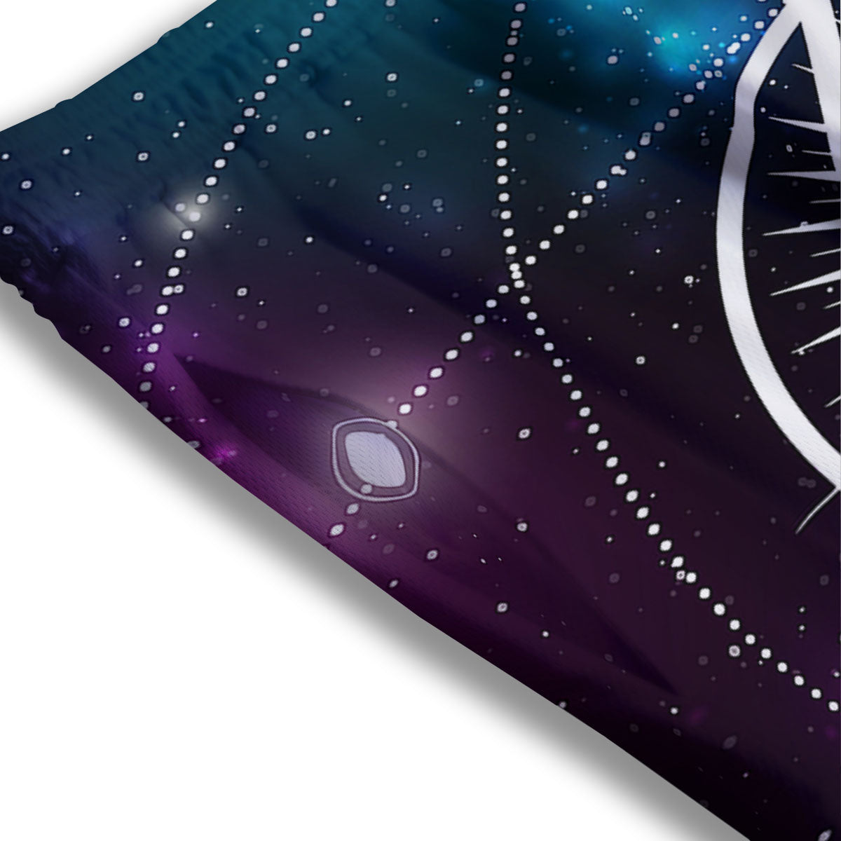 Eye Of Providence Galaxy Print Mesh Shorts