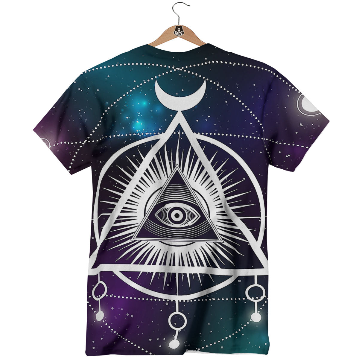 Eye Of Providence Galaxy Print T-Shirt-grizzshop