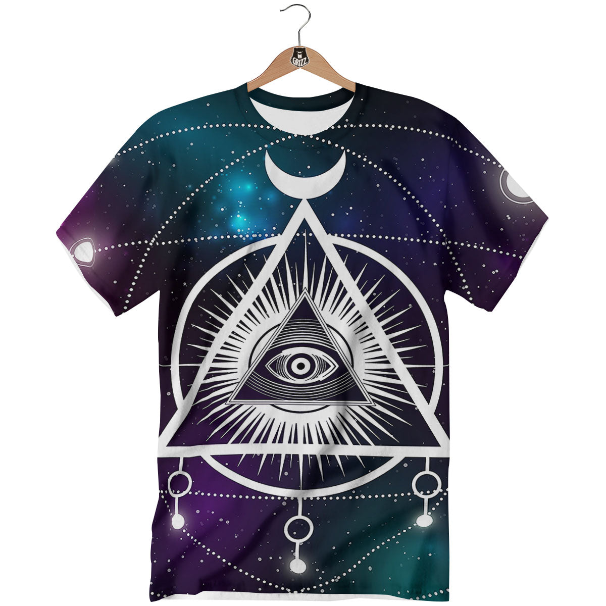 Eye Of Providence Galaxy Print T-Shirt-grizzshop
