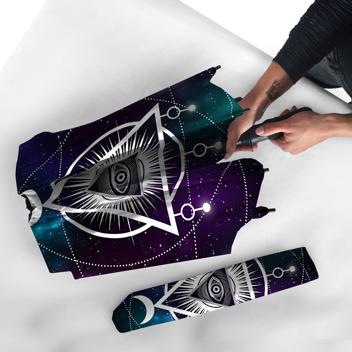 Eye Of Providence Galaxy Print Umbrella-grizzshop