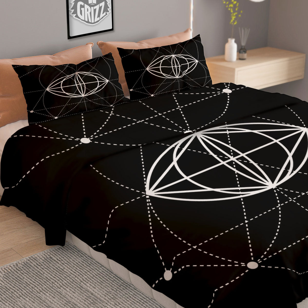 Eye Of Providence Geometric Print Duvet Cover Bedding Set
