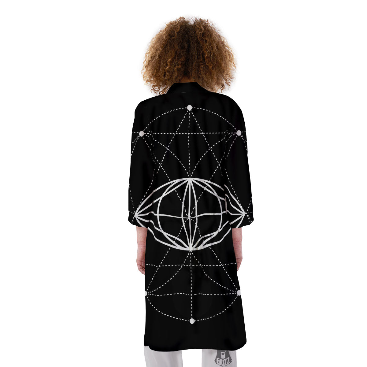 Eye Of Providence Geometric Print Kimono-grizzshop