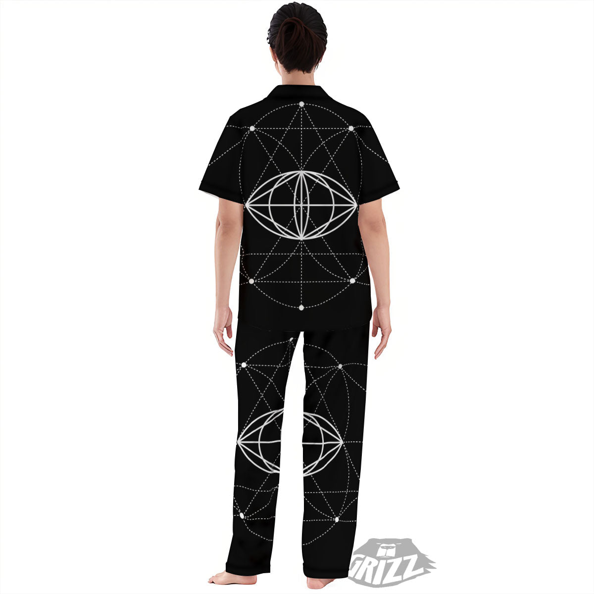 Eye Of Providence Geometric Print Women's Pajamas Set-grizzshop