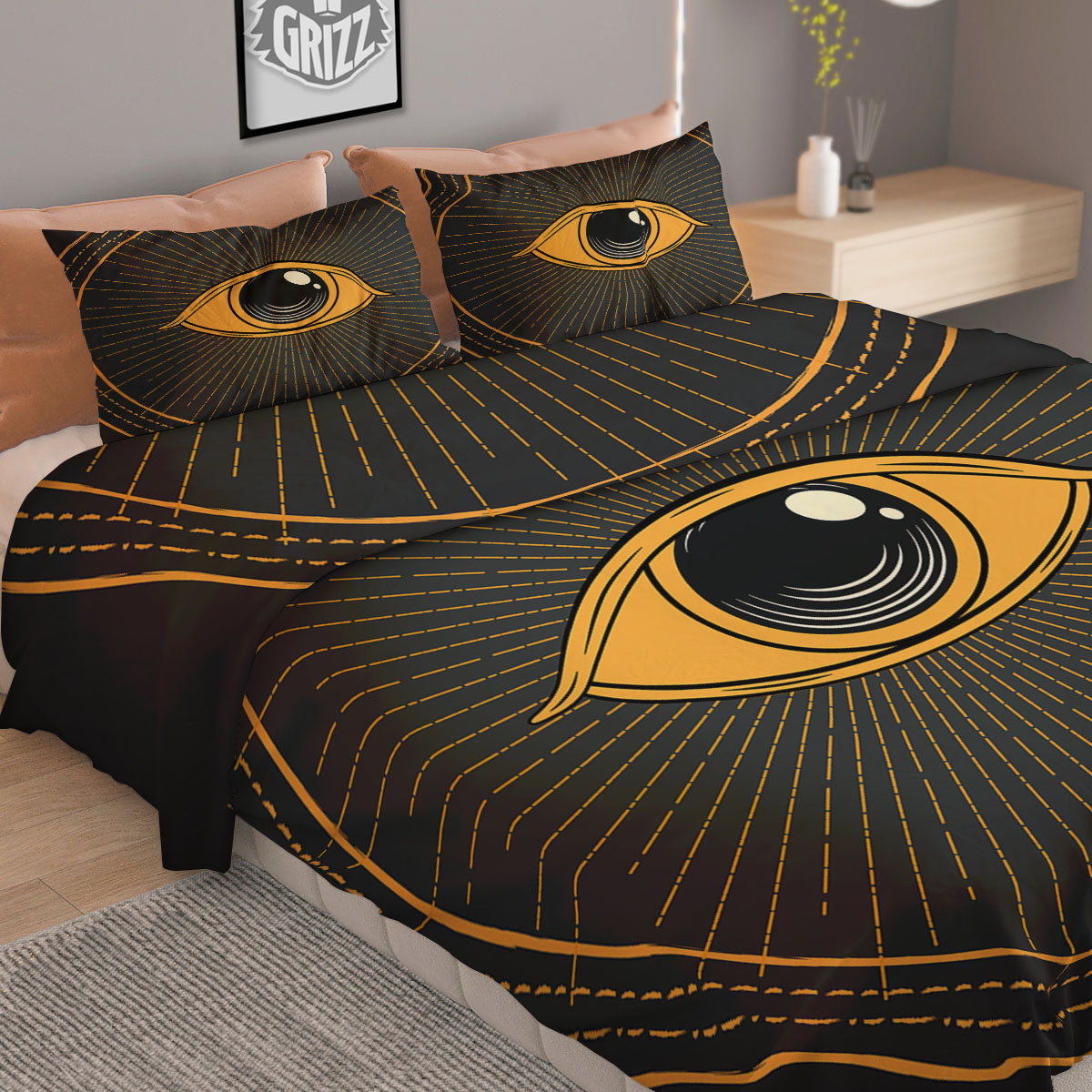 Eye Of Providence Illuminati Print Duvet Cover Bedding Set
