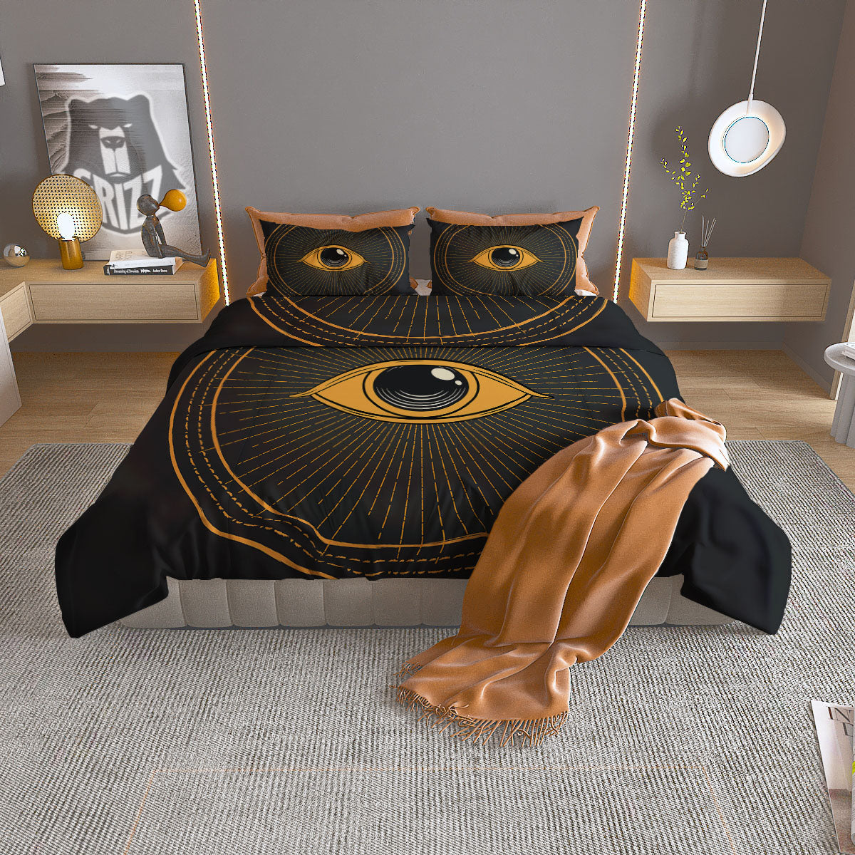 Eye Of Providence Illuminati Print Duvet Cover Bedding Set