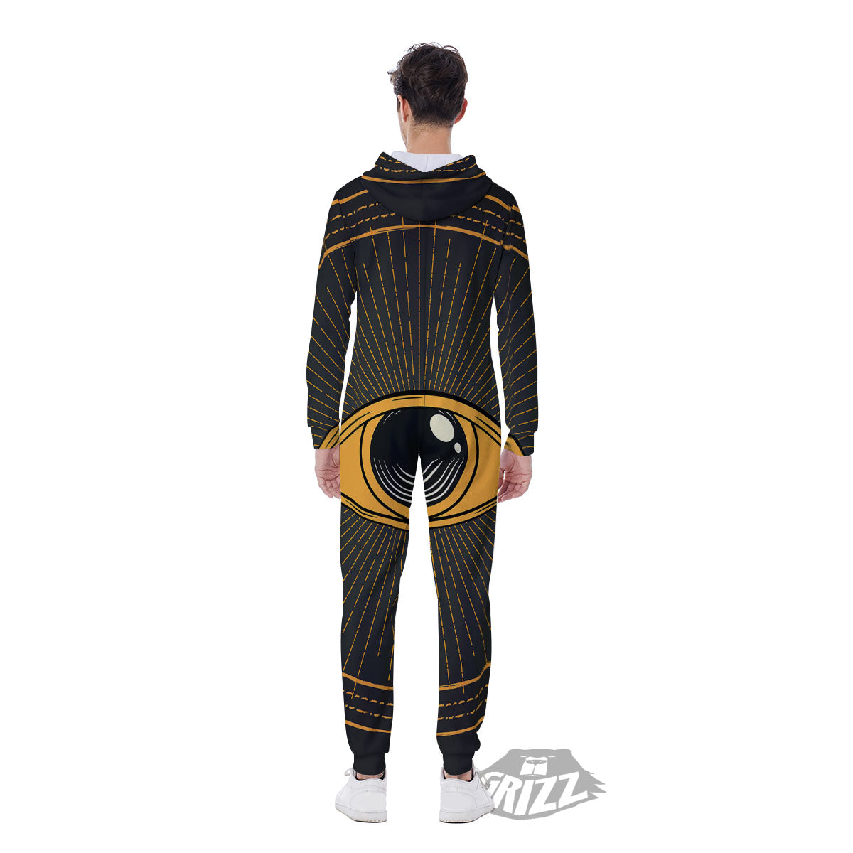 Eye Of Providence Illuminati Print Men's Jumpsuit-grizzshop