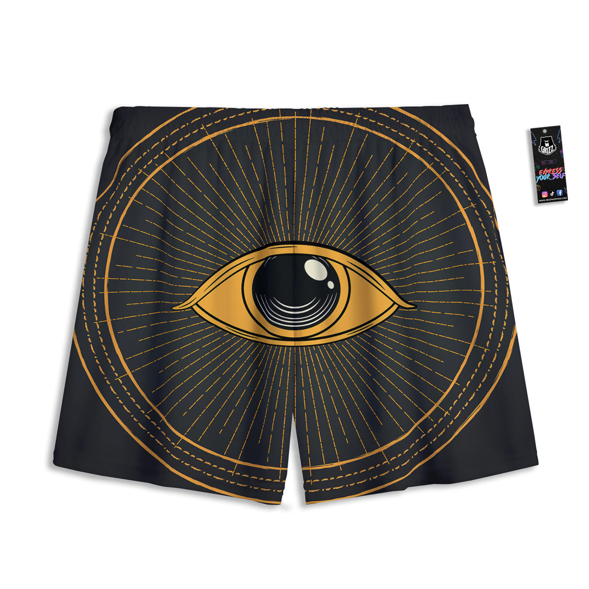 Eye Of Providence Illuminati Print Mesh Shorts