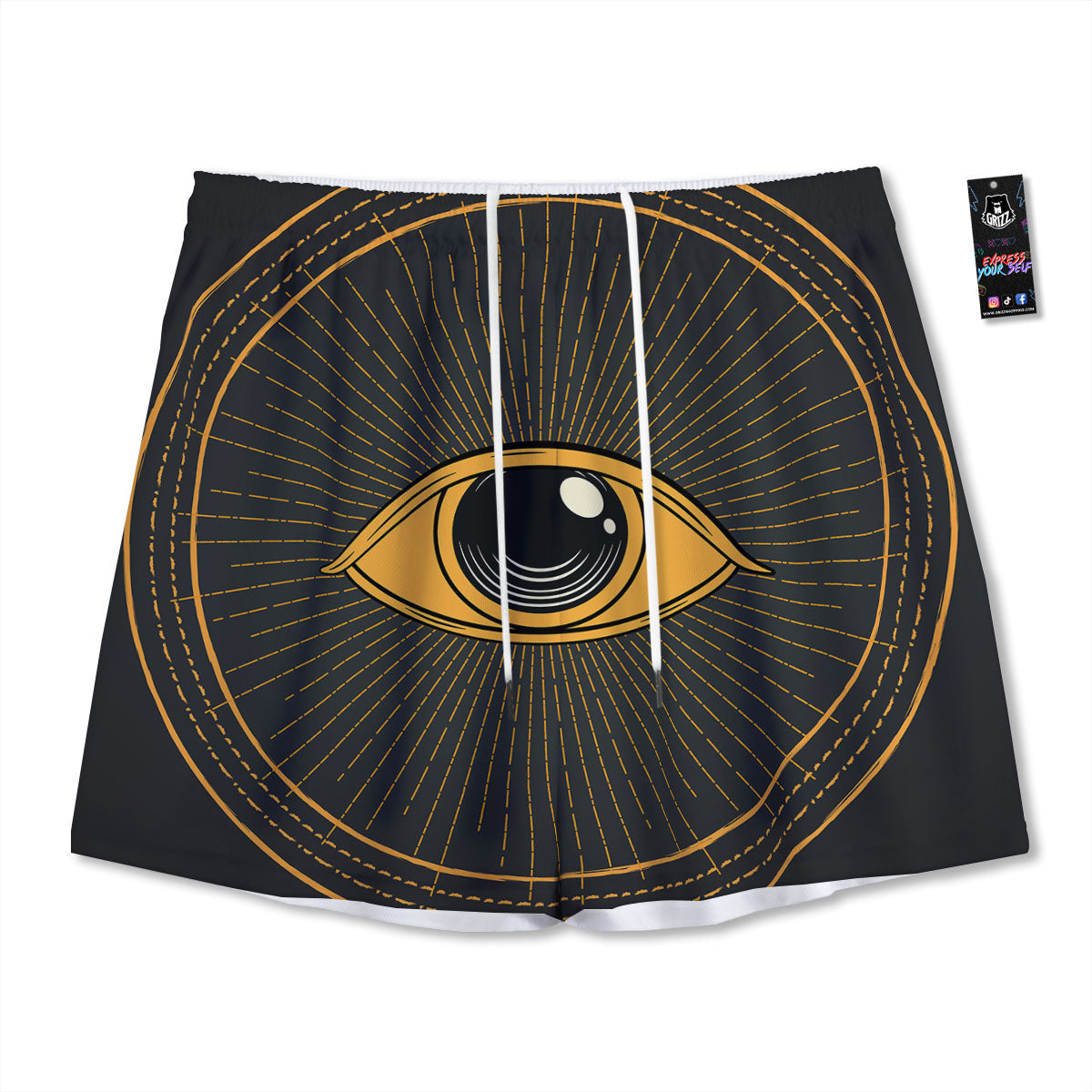 Eye Of Providence Illuminati Print Mesh Shorts