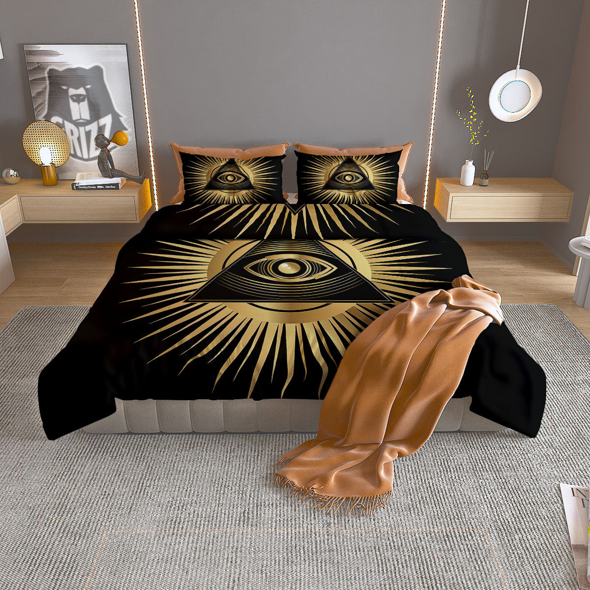 Eye Of Providence Symbol Illuminati Print Duvet Cover Bedding Set