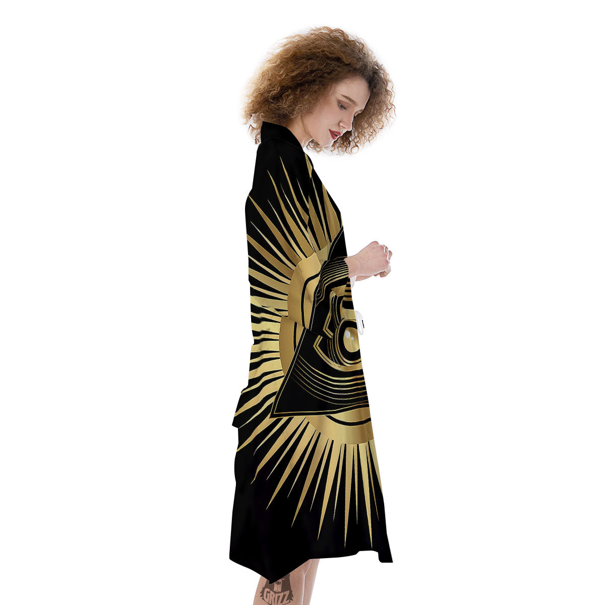Eye Of Providence Symbol Illuminati Print Kimono-grizzshop