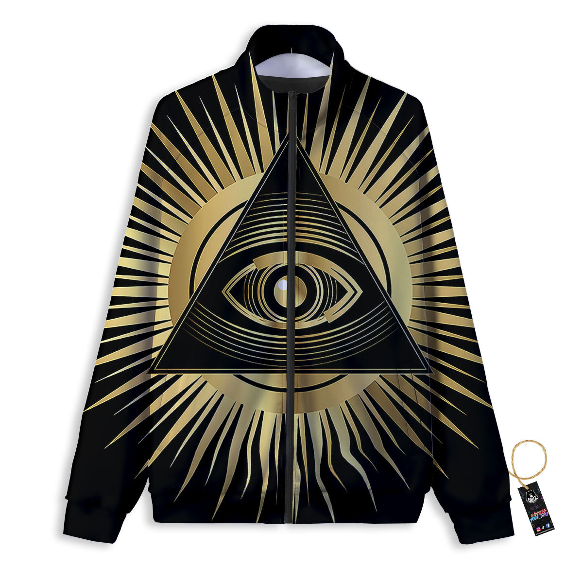 Eye Of Providence Symbol Illuminati Print Track Jacket-grizzshop