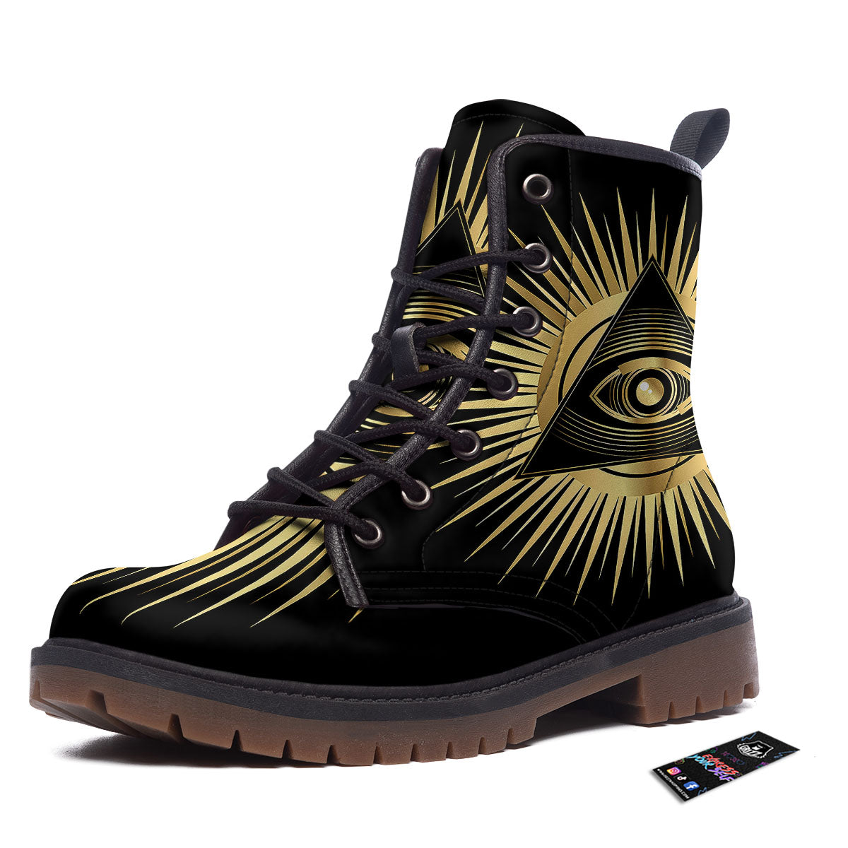 Eye Of Providence Symbol Illuminati Print Work Boots-grizzshop