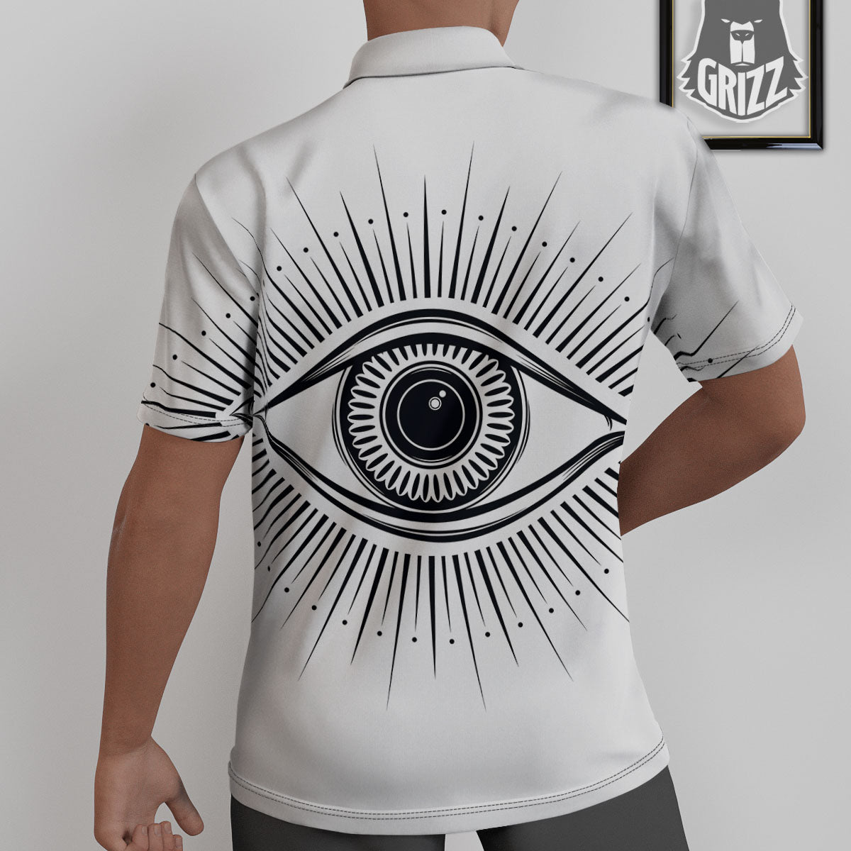 Eye of Providence White And Black Print Untucked Shirts-grizzshop