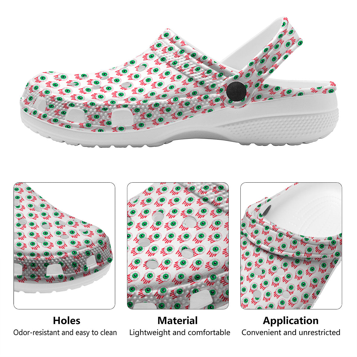 Eyeball Bloody Print Pattern Clog-grizzshop