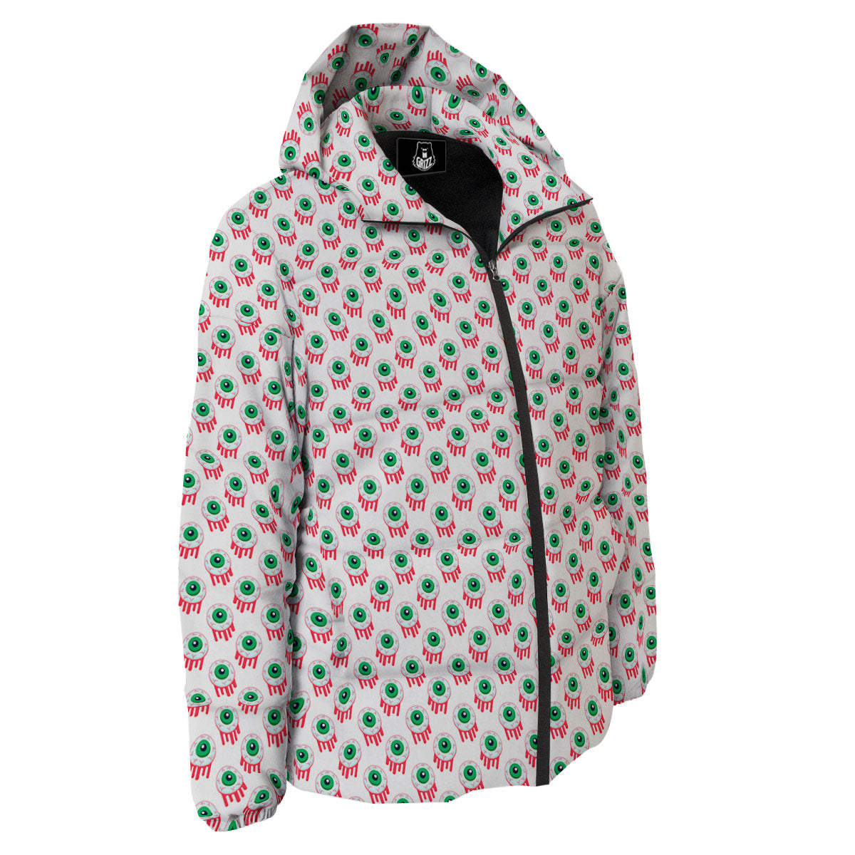 Eyeball Bloody Print Pattern Down Jacket-grizzshop