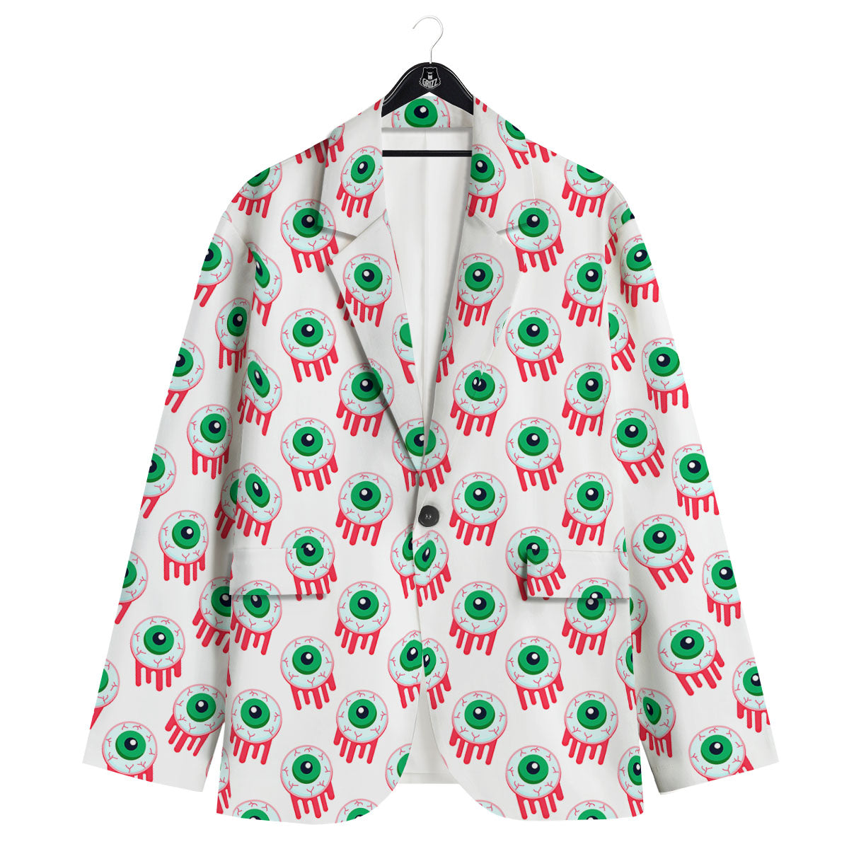 Eyeball Bloody Print Pattern Men's Sport Coat-grizzshop