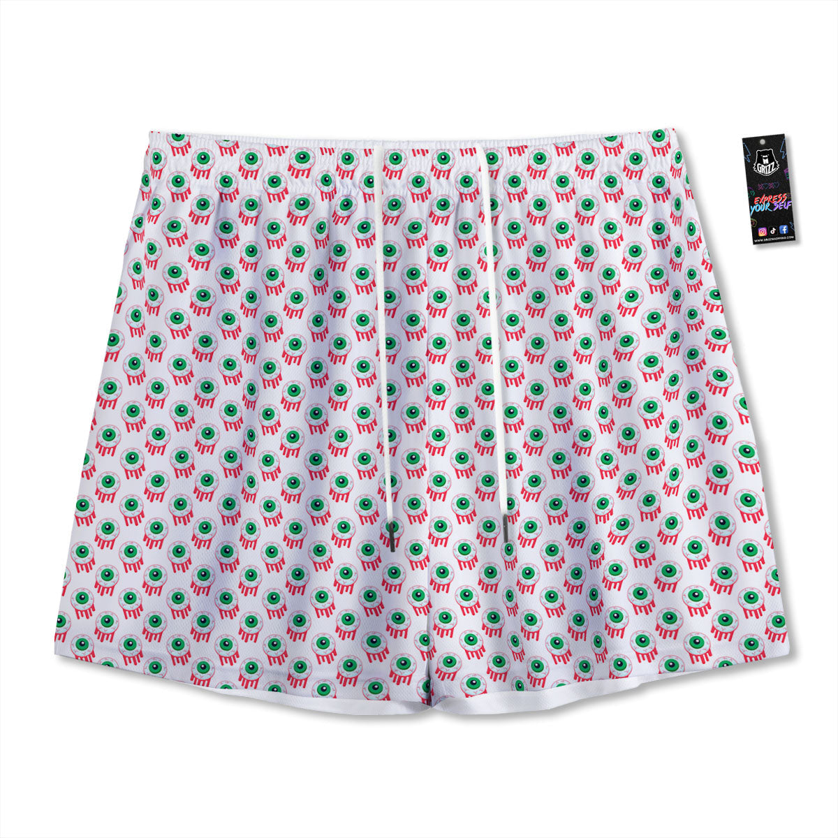 Floral Western Dark Print Pattern Mesh Shorts