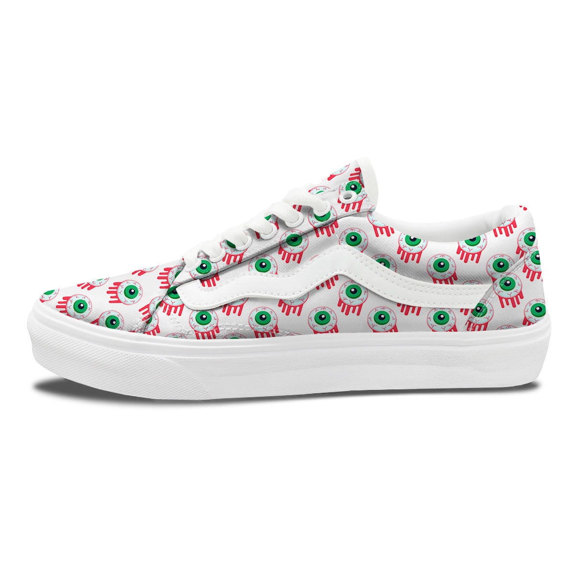 Eyeball Bloody Print Pattern Skate Shoes-grizzshop