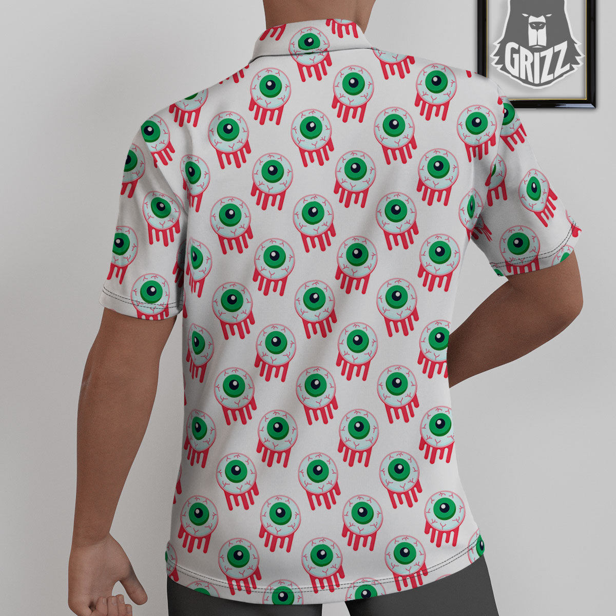 Eyeball Bloody Print Pattern Untucked Shirts-grizzshop