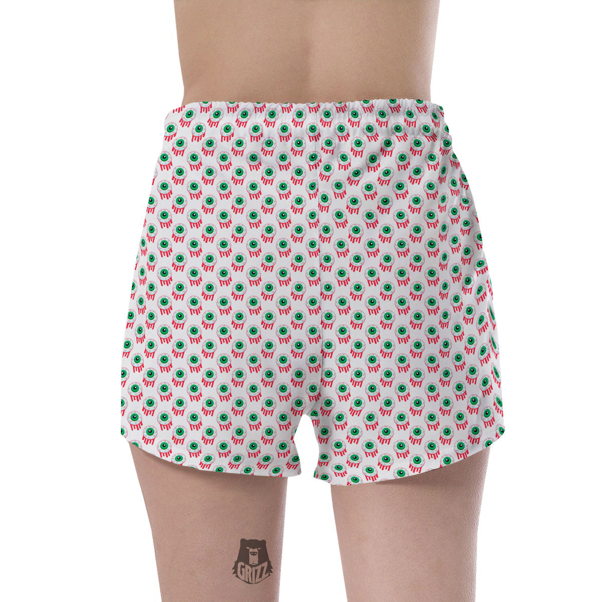 Eyeball Bloody Print Pattern Women's Shorts-grizzshop