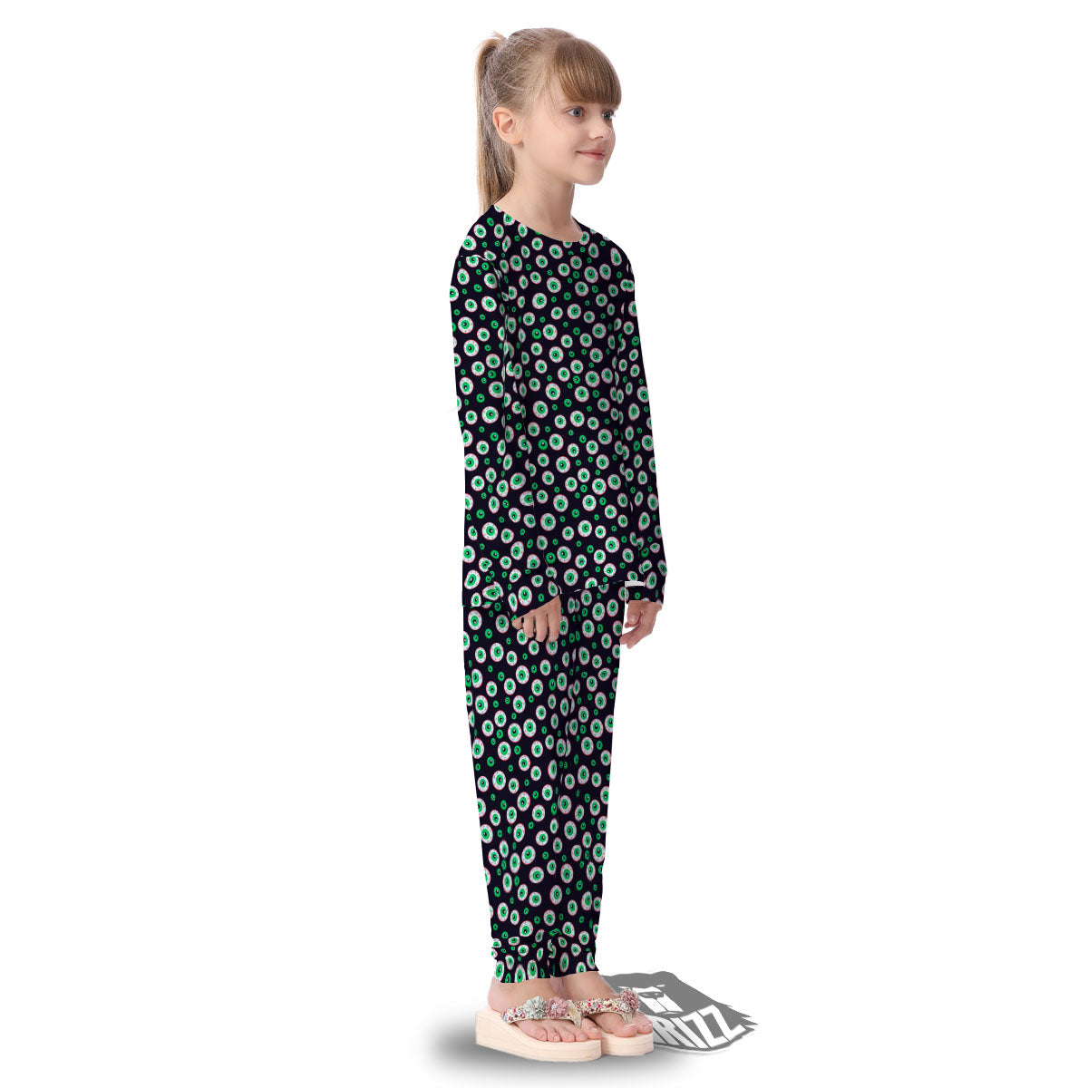 Eyeball Creepy Print Pattern Kid's Pajamas-grizzshop