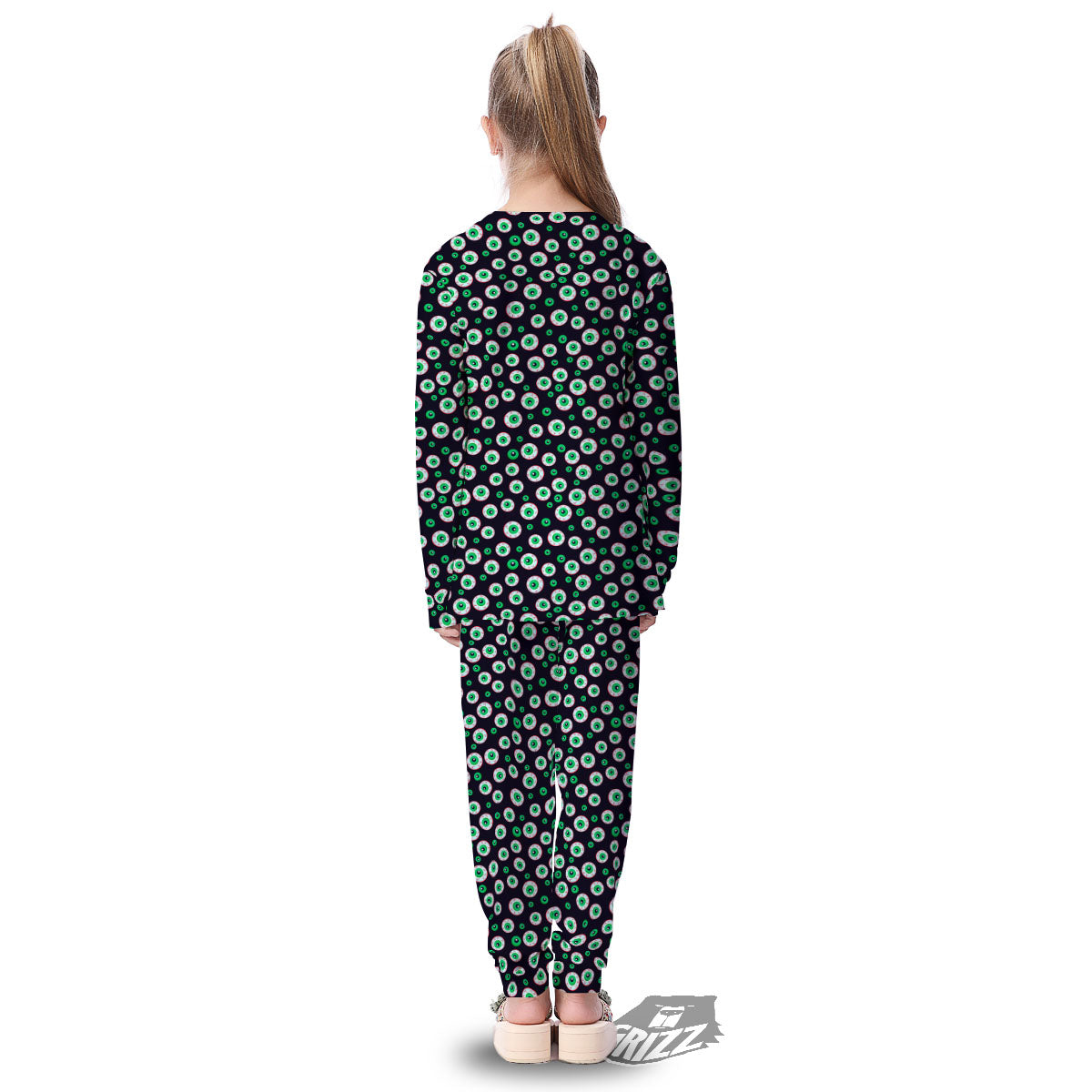 Eyeball Creepy Print Pattern Kid's Pajamas-grizzshop