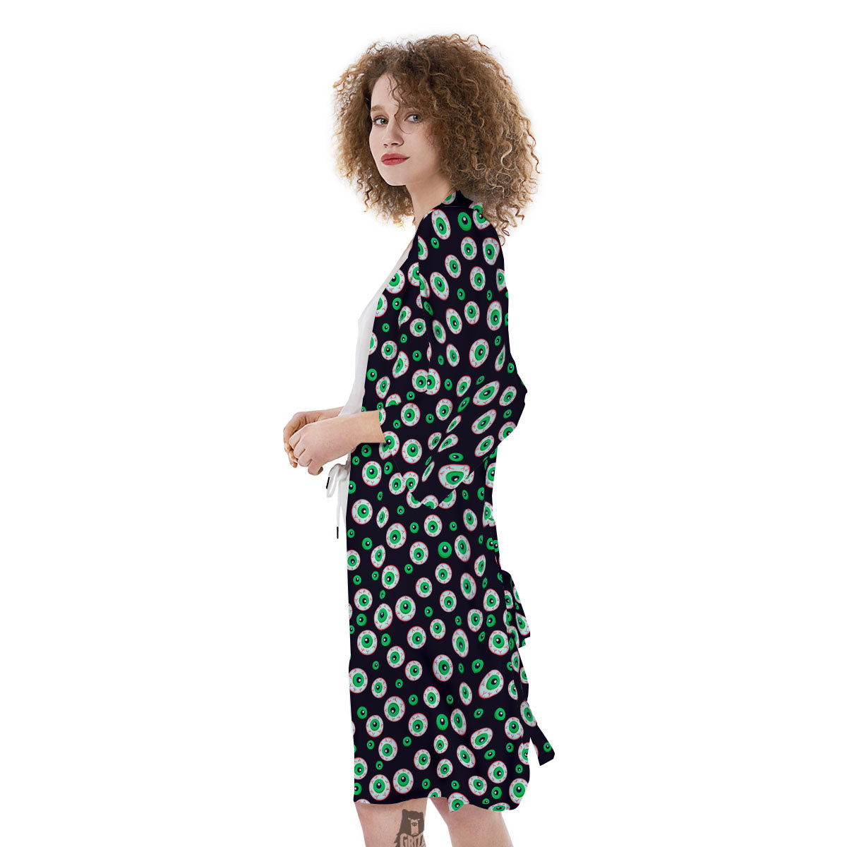 Eyeball Creepy Print Pattern Kimono-grizzshop