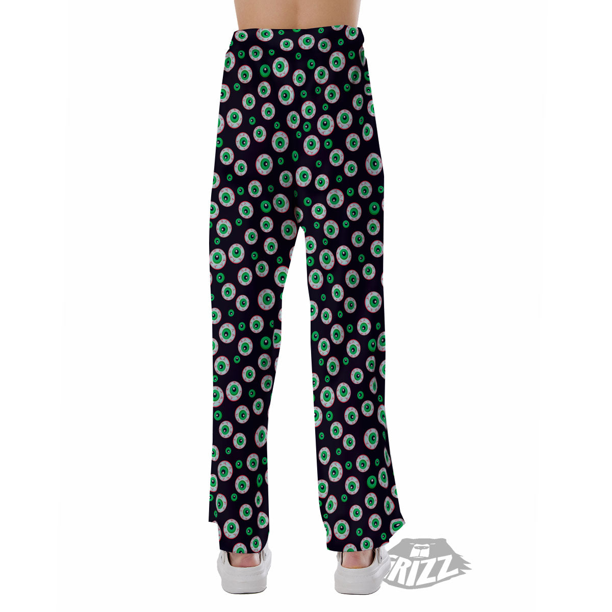 Eyeball Creepy Print Pattern Pajama Pants-grizzshop