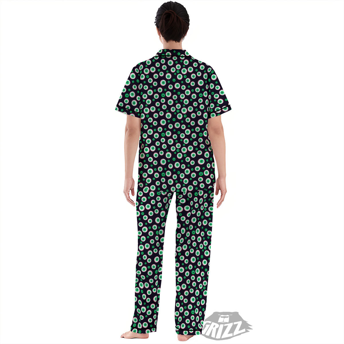 Eyeball Creepy Print Pattern Women's Pajamas Set-grizzshop
