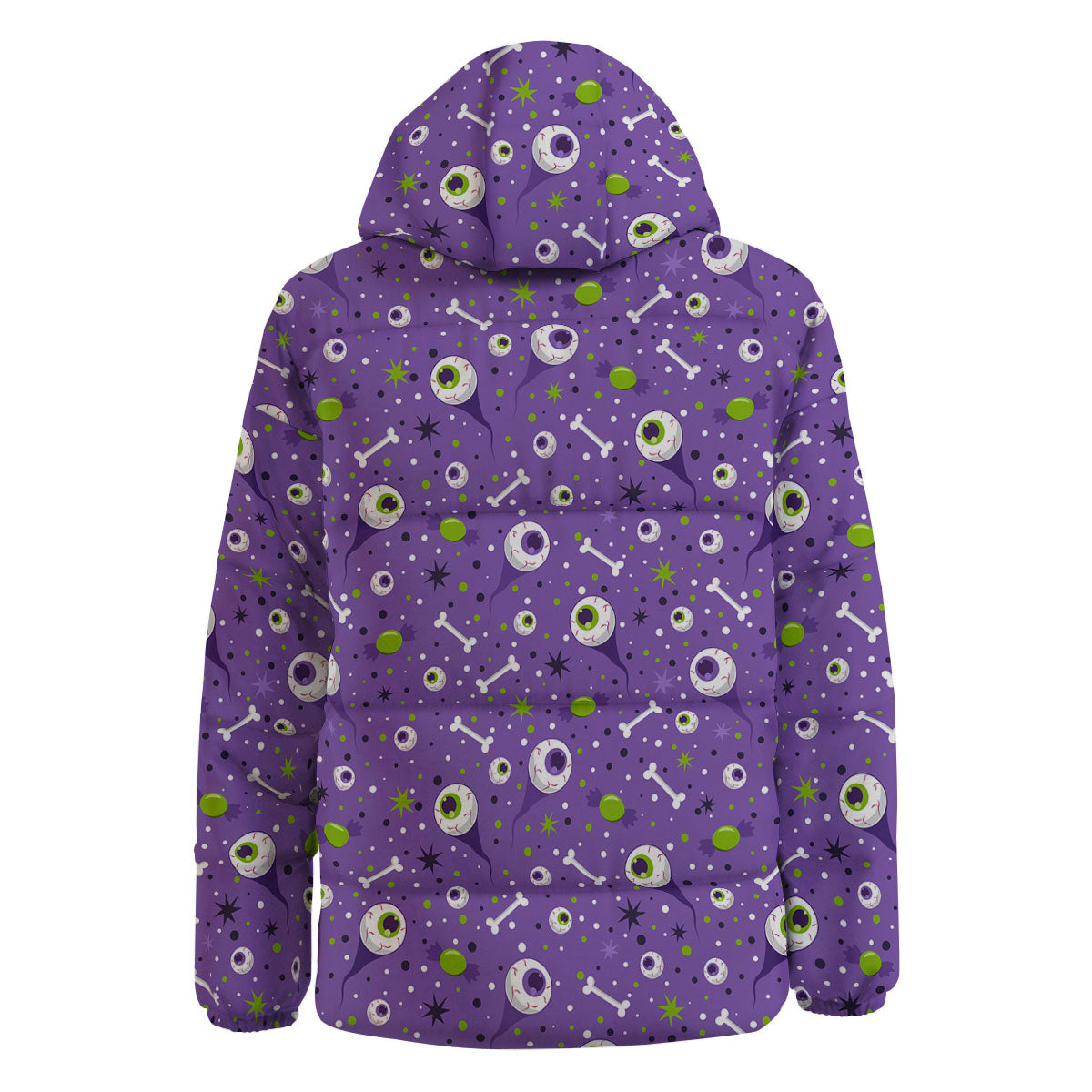 Eyeball Halloween Print Pattern Down Jacket-grizzshop