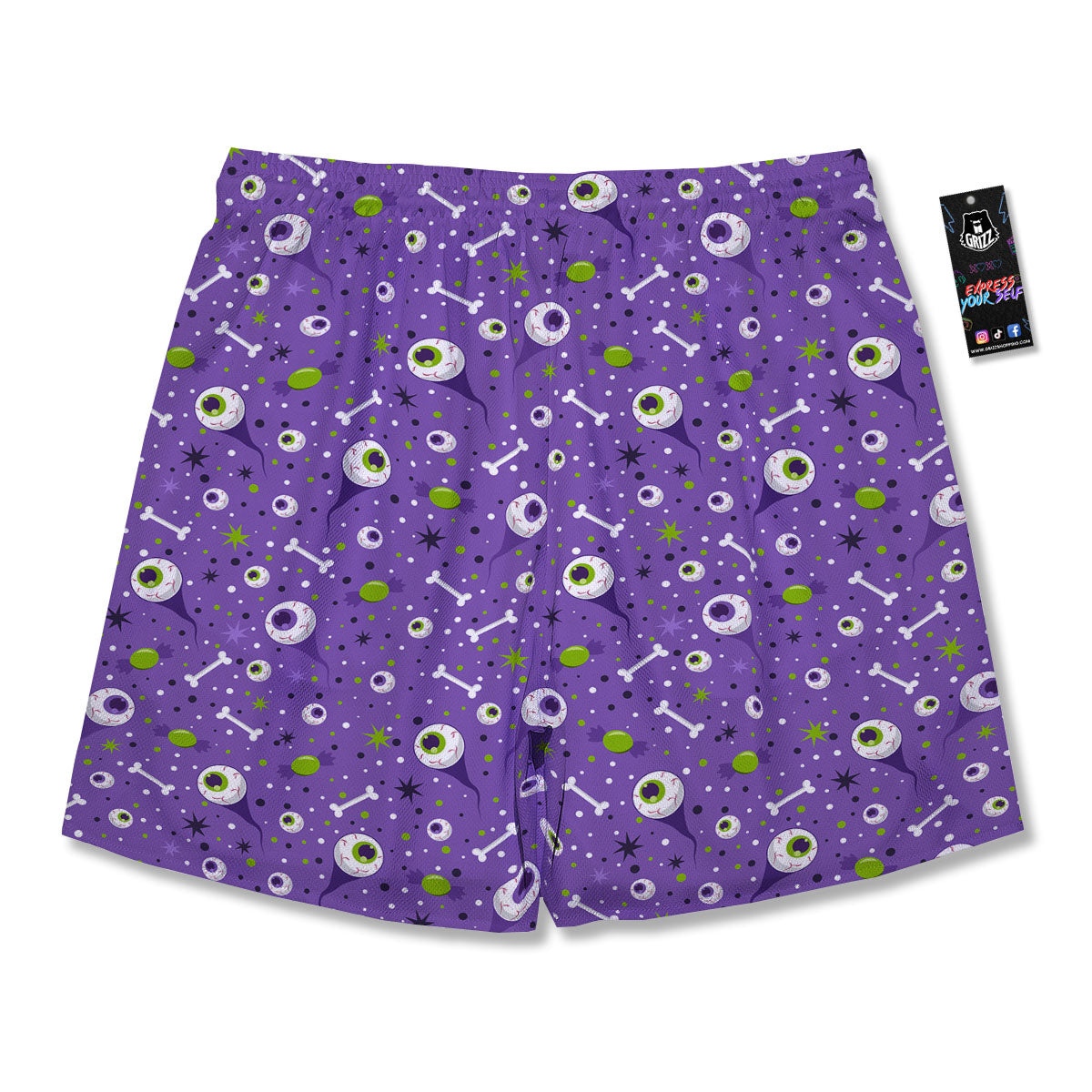 Eyeball Halloween Print Pattern Men's Running Shorts-grizzshop
