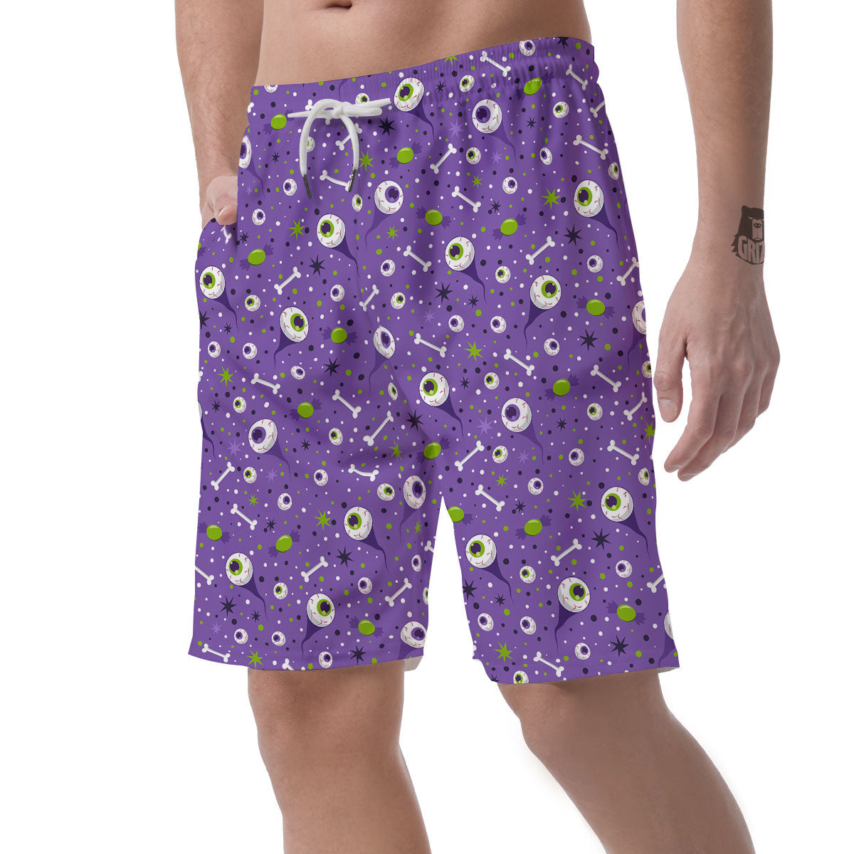 Eyeball Halloween Print Pattern Men's Shorts-grizzshop
