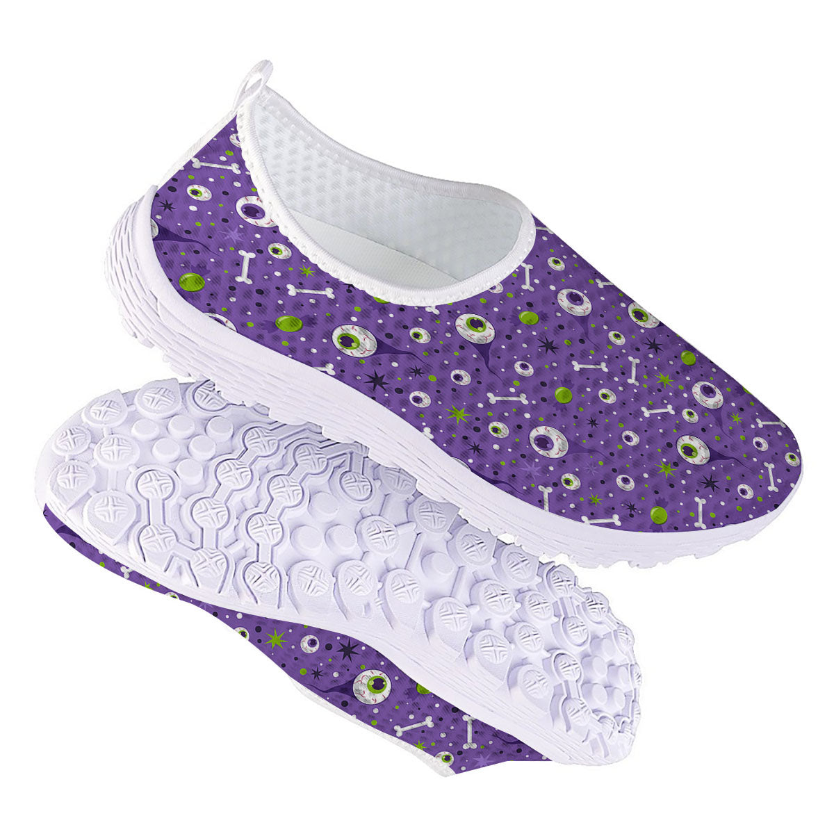 Eyeball Halloween Print Pattern Nurse Shoes-grizzshop